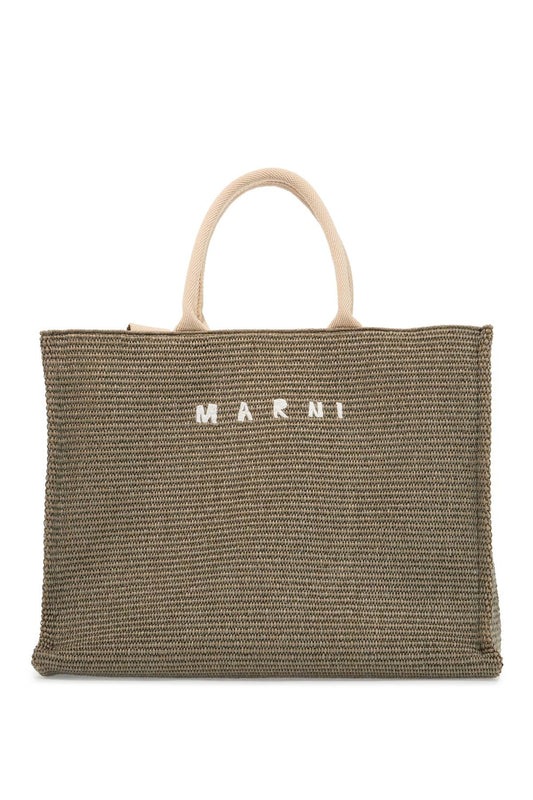 Marni large raffia effect tote bag Shopper Marni