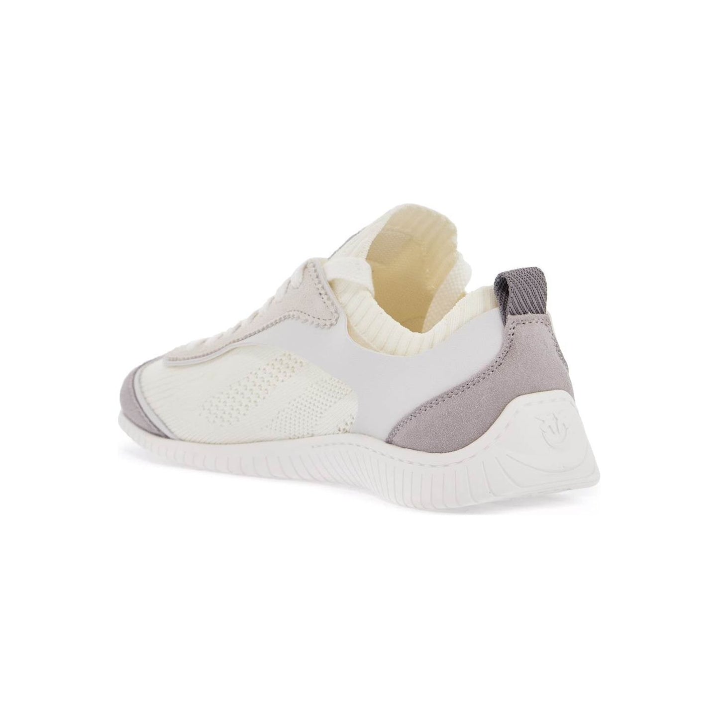 Pinko white latte knit fabric sneakers with light gray details Sneakers Pinko