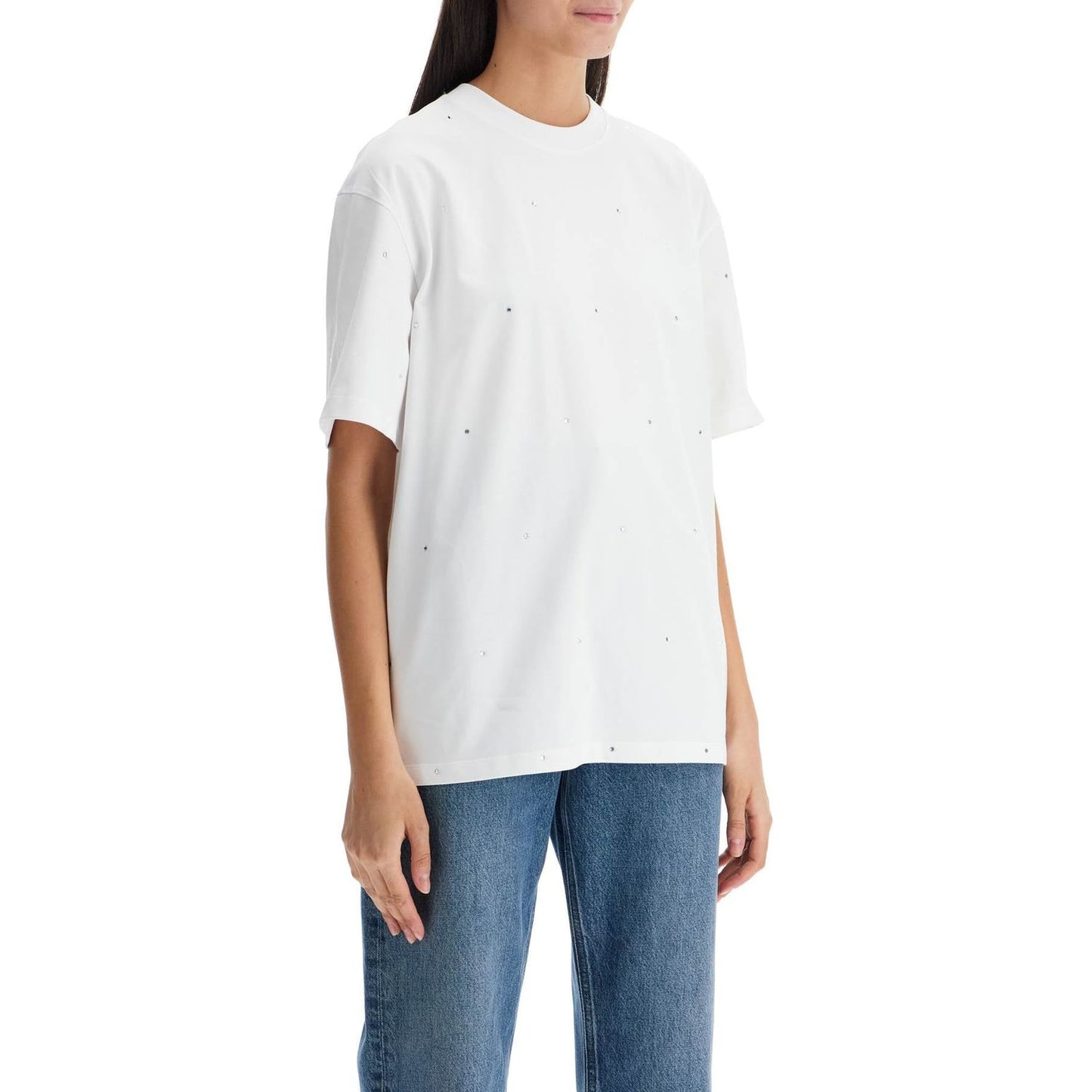 Ganni t-shirt with  rhinestone Topwear Ganni