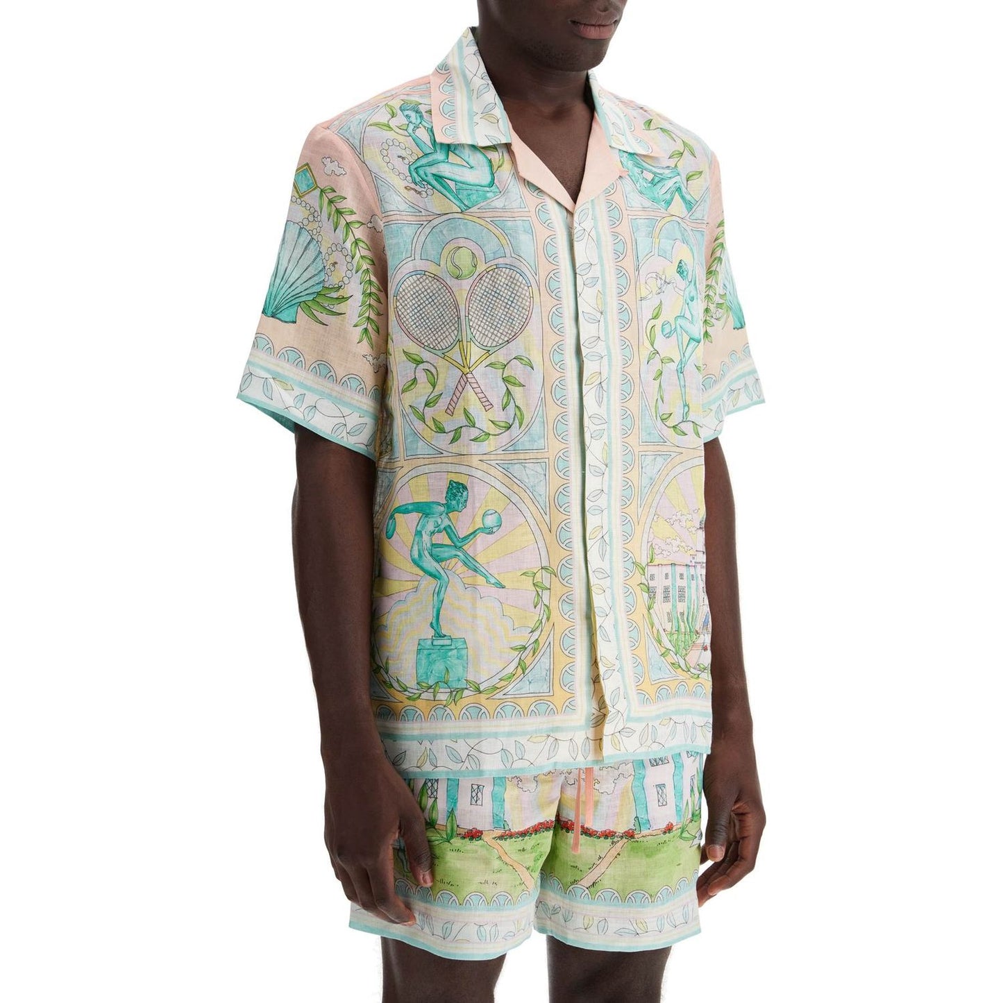 Casablanca short-sleeved linen shirt for men