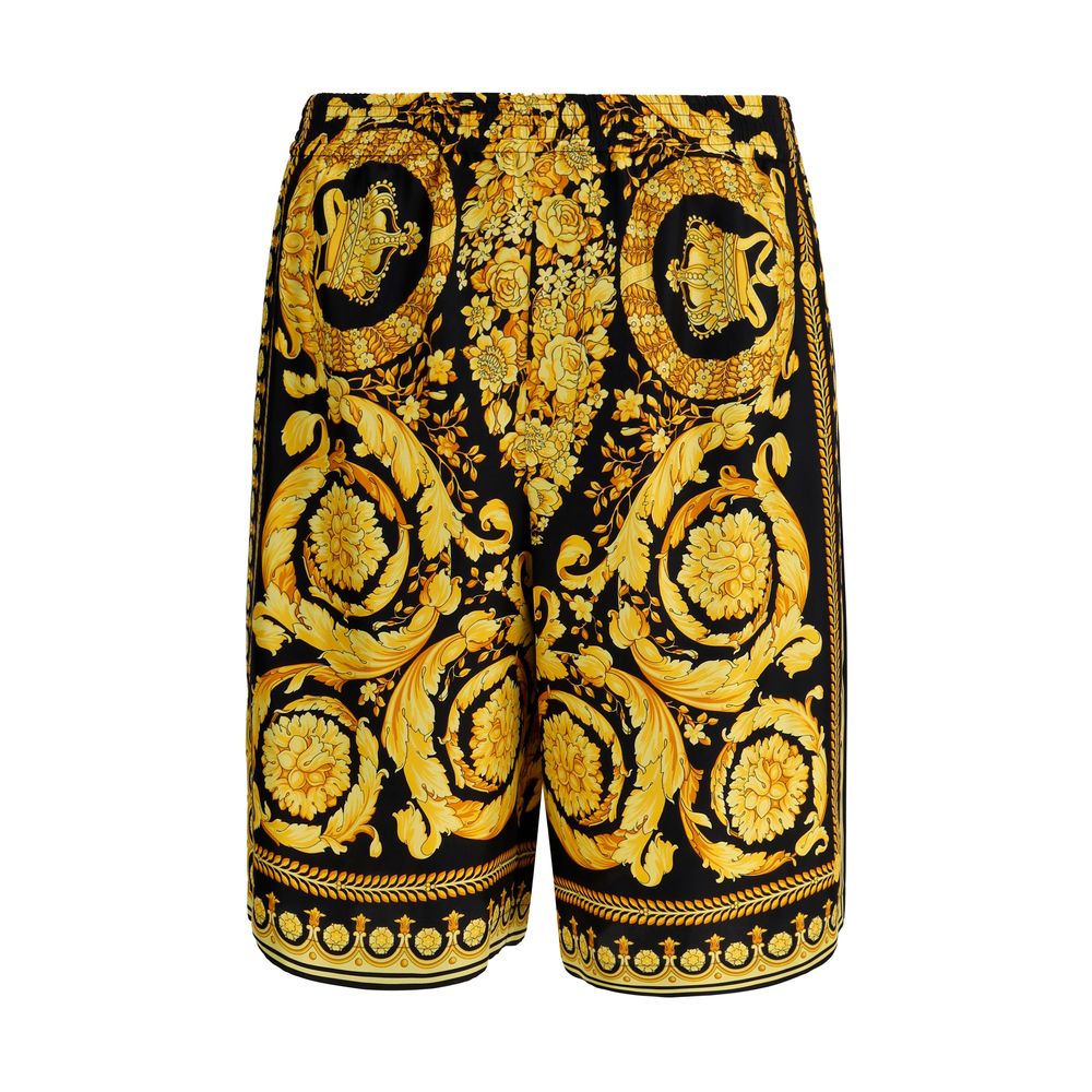 Versace Multicolor Silk Bermuda Shorts Versace