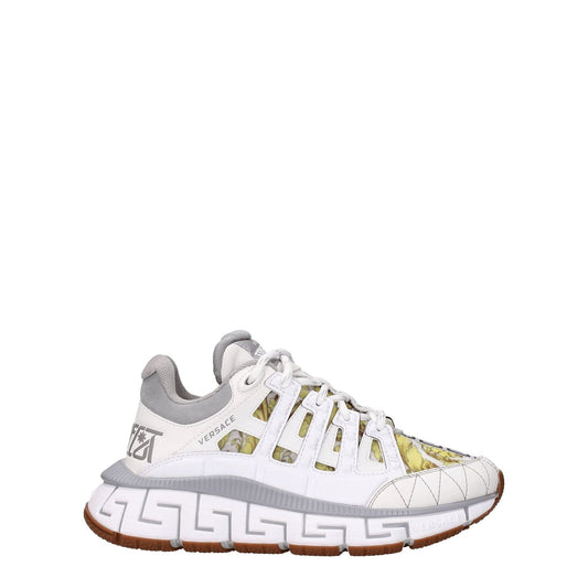 Versace White Leather Athletic Sneakers Versace