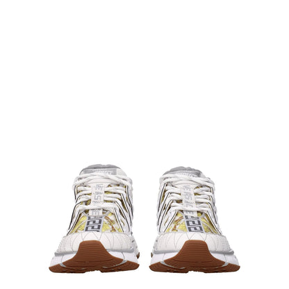 Versace White Leather Athletic Sneakers Versace