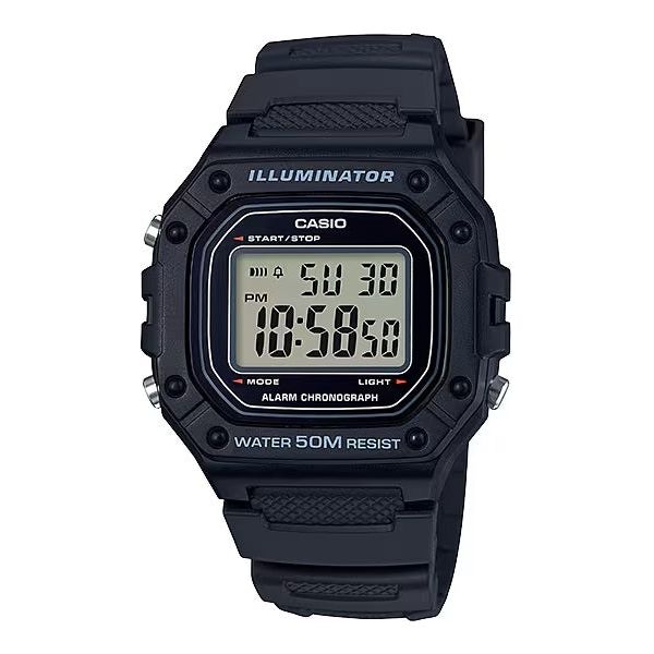 ?CASIO TIMELESS COLLECTION Mod. SPORT ILLUMINATOR WR 50M. ALARM. CHRONOGRAPH - BLACK WATCHES