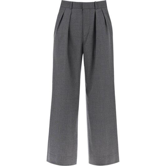 Wardrobe.Nyc wide leg flannel trousers for men or Trousers Wardrobe.Nyc