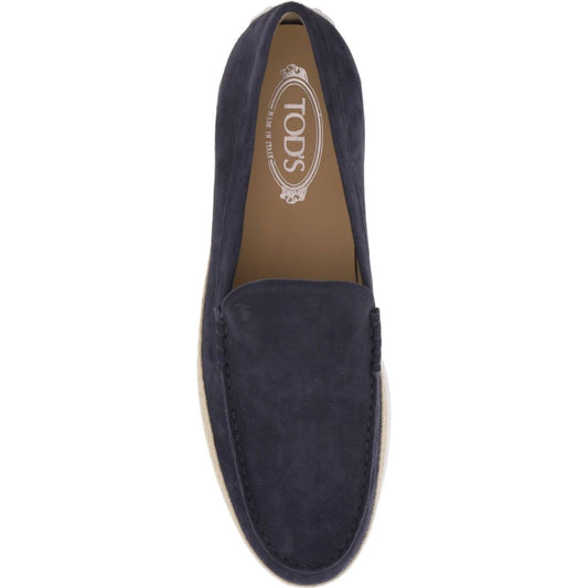 Tod'S suede slip-on with rafia insert Moccasins Tod'S