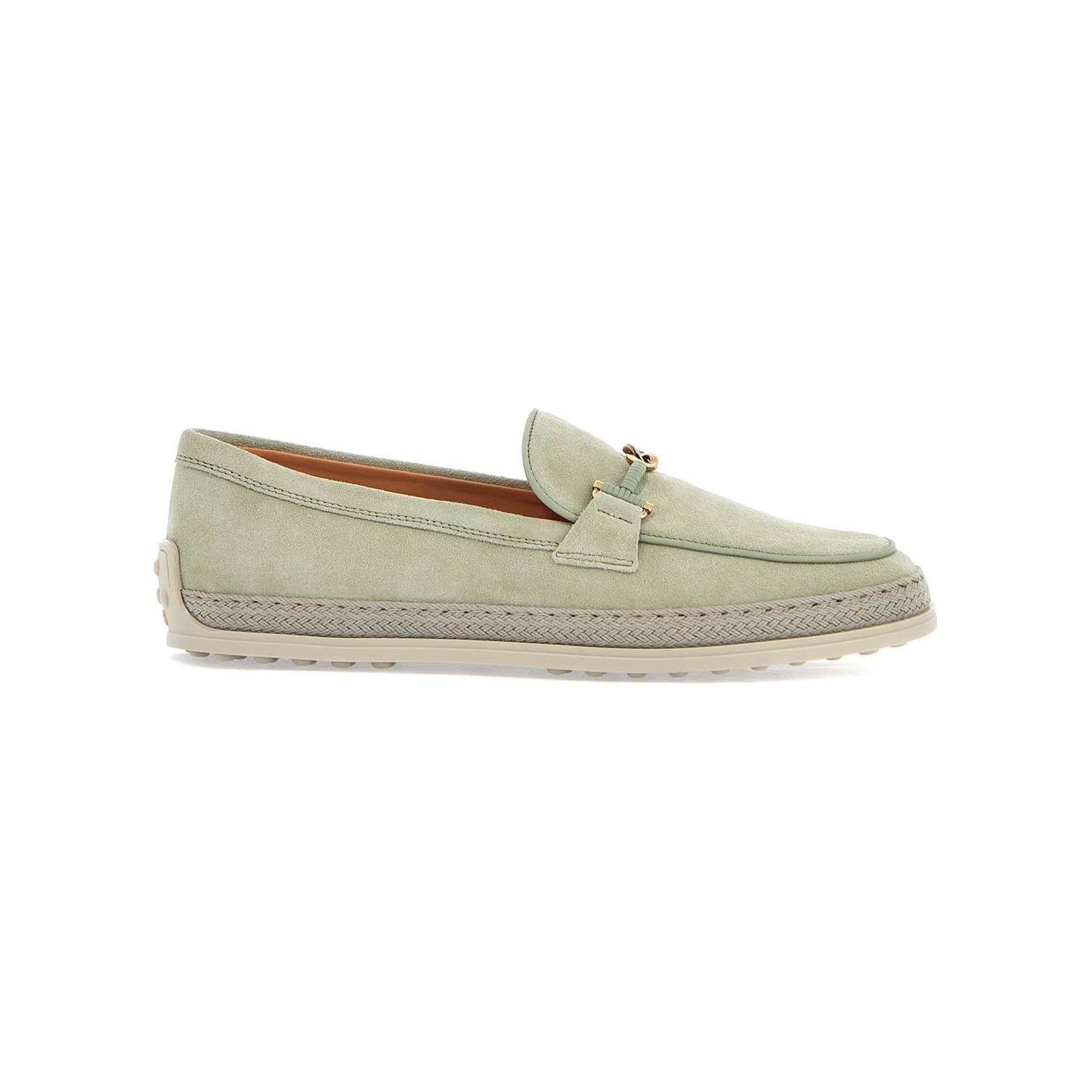 Tod'S oil green calfskin loafers with leather sole and gold detail Loafers Tod'S