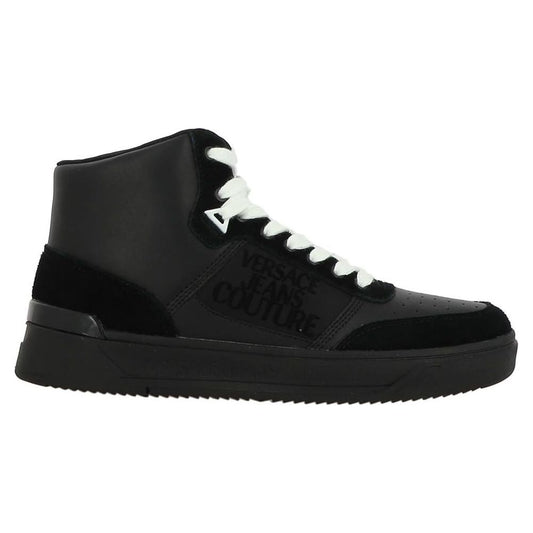 Black Leather Di Calfskin Sneaker Versace Jeans