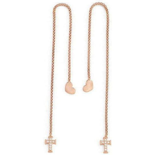 AMEN Mod. CUORE CROCE CRISTALLI ROSE GOLD Earrings AMEN